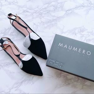 Maumero Enya Black T-Strap Flats - Size 6